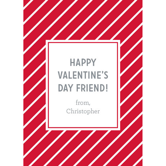 Red Thin Stripes Valentine Exchange Cards
